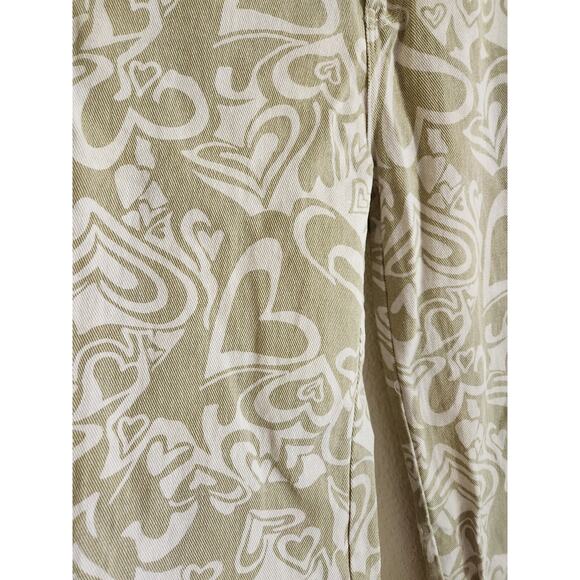 Pretty Garbage Women's Heart Pale Green Boyfriend Denim Jeans-Sm - Picture 3 of 5